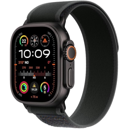 Apple Watch Ultra 2 GPS + Celular Preto 49mm - Pulseira Loop Trail Preta