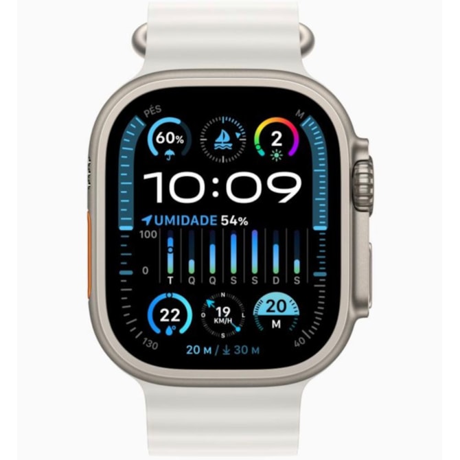 Apple Watch Ultra 2 GPS Natural Titânio 49mm - Pulseira Oceano - Branca-b0bab05d-4566-48e3-9400-7c9627cfd10f