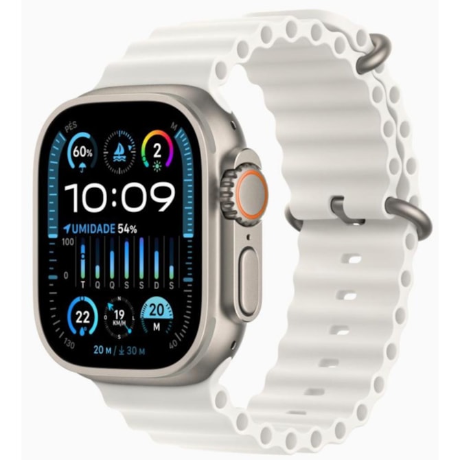 Apple Watch Ultra 2 GPS Natural Titânio 49mm - Pulseira Oceano - Branca-29c4dce6-6397-4dc5-9e1c-bd1b01881c64