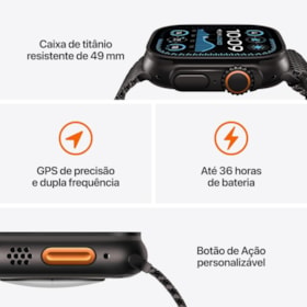 Apple Watch Ultra 2 GPS Preto 49mm - Pulseira loop Trail Preta