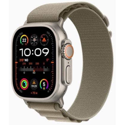 Apple Watch Ultra 2 GPS Titânio 49mm - pulseira Loop Alpina Oliva