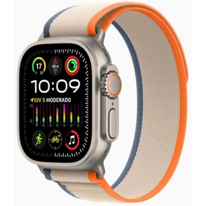 Apple Watch Ultra 2 GPS Titânio 49mm - pulseira Loop Trail Laranja / Bege