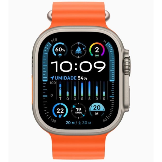 Apple Watch Ultra 2 GPS Titânio 49mm - pulseira Oceano - Laranja-5826f86c-a3c2-481a-badf-4c7cee6362e0