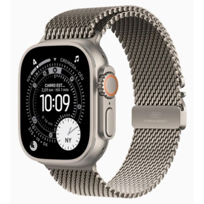 Apple Watch Ultra 3 GPS + Celular 49mm - Natural - Pulseira estilo milanês de Titânio