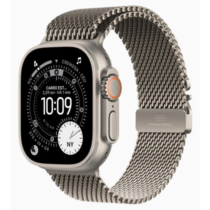 Apple Watch Ultra 3 GPS + Celular 49mm - Natural - Pulseira estilo milanês de Titânio-0a827cf1-12d8-4631-937c-02b60f6cb87e