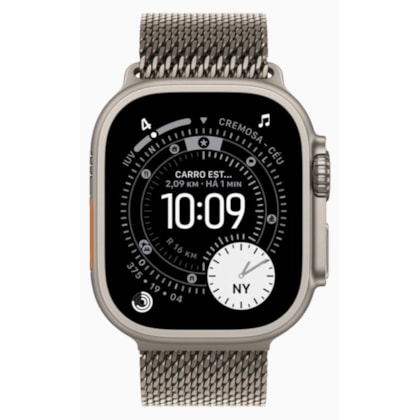 Apple Watch Ultra 3 GPS + Celular 49mm - Natural - Pulseira estilo milanês de Titânio