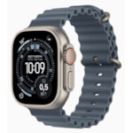 Apple Watch Ultra 3 GPS + Celular 49mm - Natural - Pulseira Oceano - Azul-âncora-280f53a4-69c6-4c23-838b-3e279940a42b
