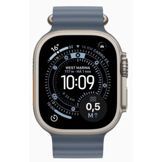Apple Watch Ultra 3 GPS + Celular 49mm - Natural - Pulseira Oceano - Azul-âncora-950d34e2-323c-4e26-8ce3-1fa1d7e737f5
