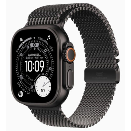 Apple Watch Ultra 3 GPS + Celular 49mm - Preto - Pulseira estilo milanês de Titânio