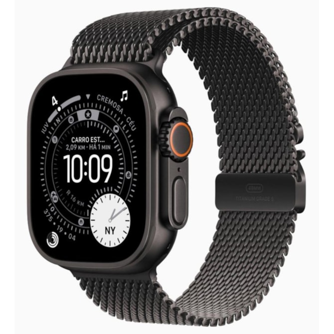 Apple Watch Ultra 3 GPS + Celular 49mm - Preto - Pulseira estilo milanês de Titânio-8c8424f4-4f82-4e43-b87d-177b92577739