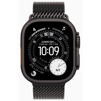 Apple Watch Ultra 3 GPS + Celular 49mm - Preto - Pulseira estilo milanês de Titânio