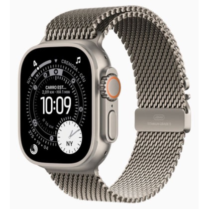 Apple Watch Ultra 3 GPS + Celular 49mm - Pulseira estilo milanês de Titânio - Natural