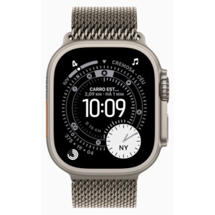 Apple Watch Ultra 3 GPS + Celular 49mm - Pulseira estilo milanês de Titânio - Natural