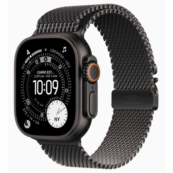 Apple Watch Ultra 3 GPS + Celular 49mm - Pulseira estilo milanês de Titânio - Preto-7b9e1df6-d5e5-4f58-89af-bd3e93486f7d