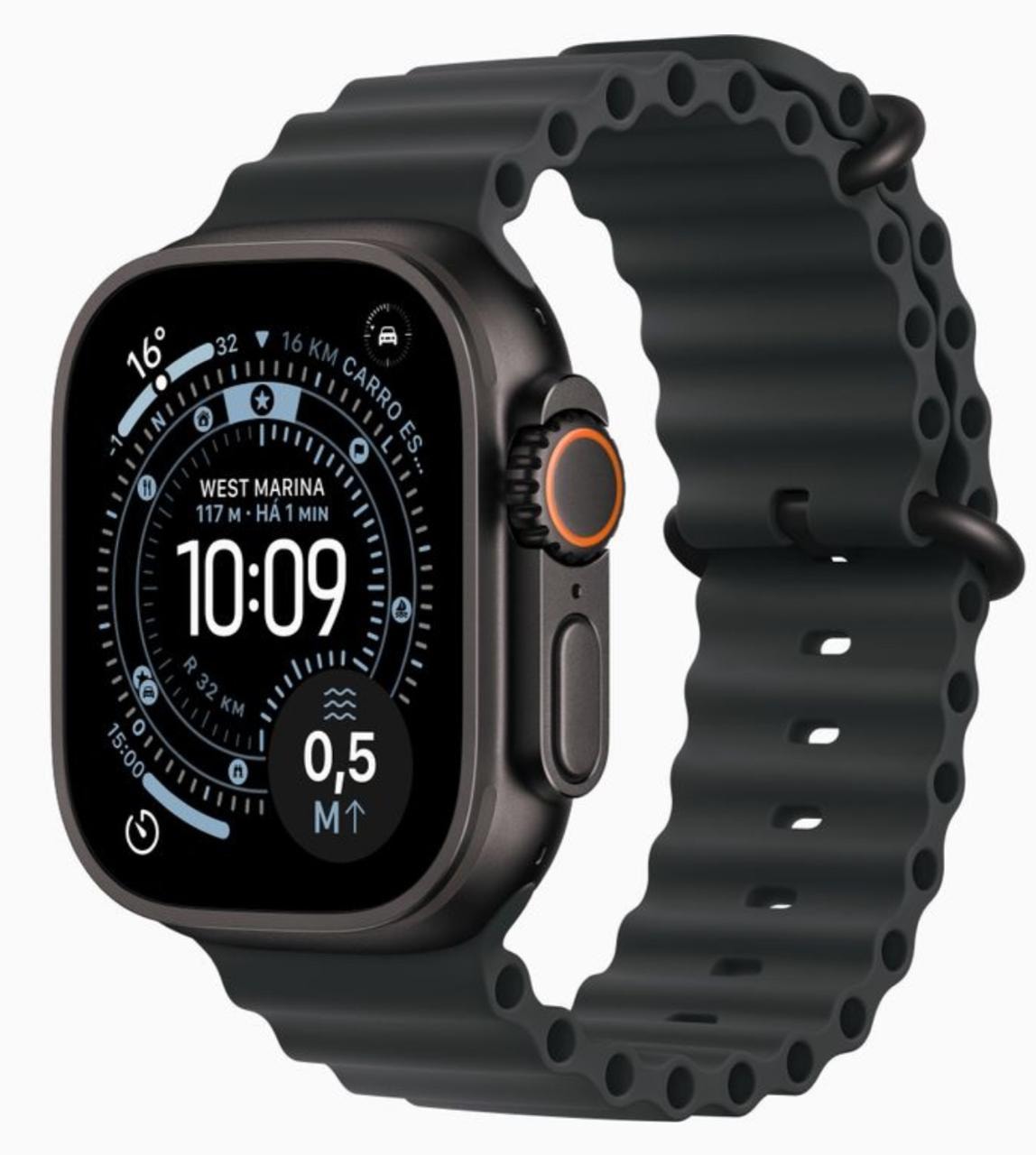 Apple Watch Ultra 3 GPS + Celular 49mm - Pulseira Oceano - Preto Apple Watch Ultra 3 GPS + Celular 49mm - Pulseira Oceano - Preto