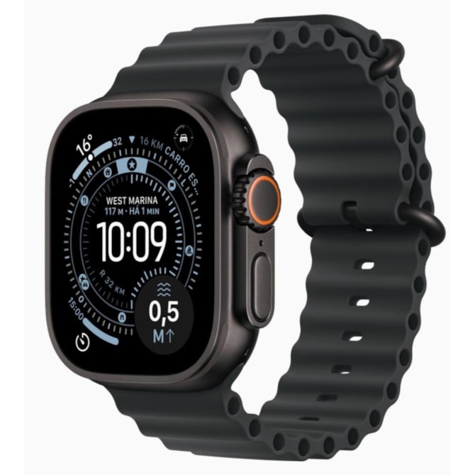 Apple Watch Ultra 3 GPS + Celular 49mm - Pulseira Oceano - Preto-b1c7b0ad-1d08-4c60-a7ee-231625a2c6df