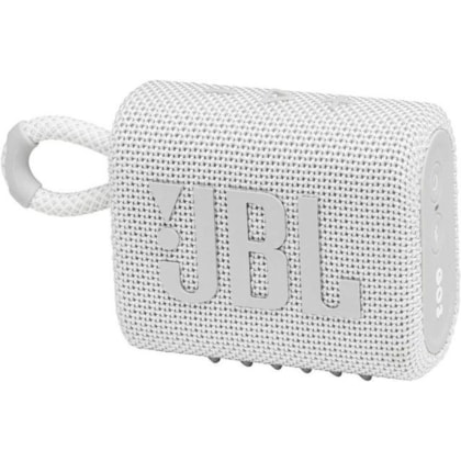 Caixa de som Bluetooth JBL Go 3 original IPX7 Cor:Branco