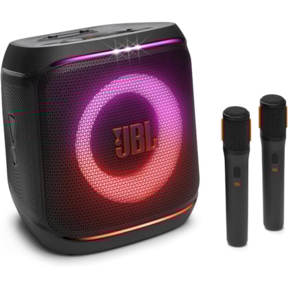 Caixa de Som JBL Partybox Encore 2 100W RMS com 2 Microfones Sem Fio - Preta
