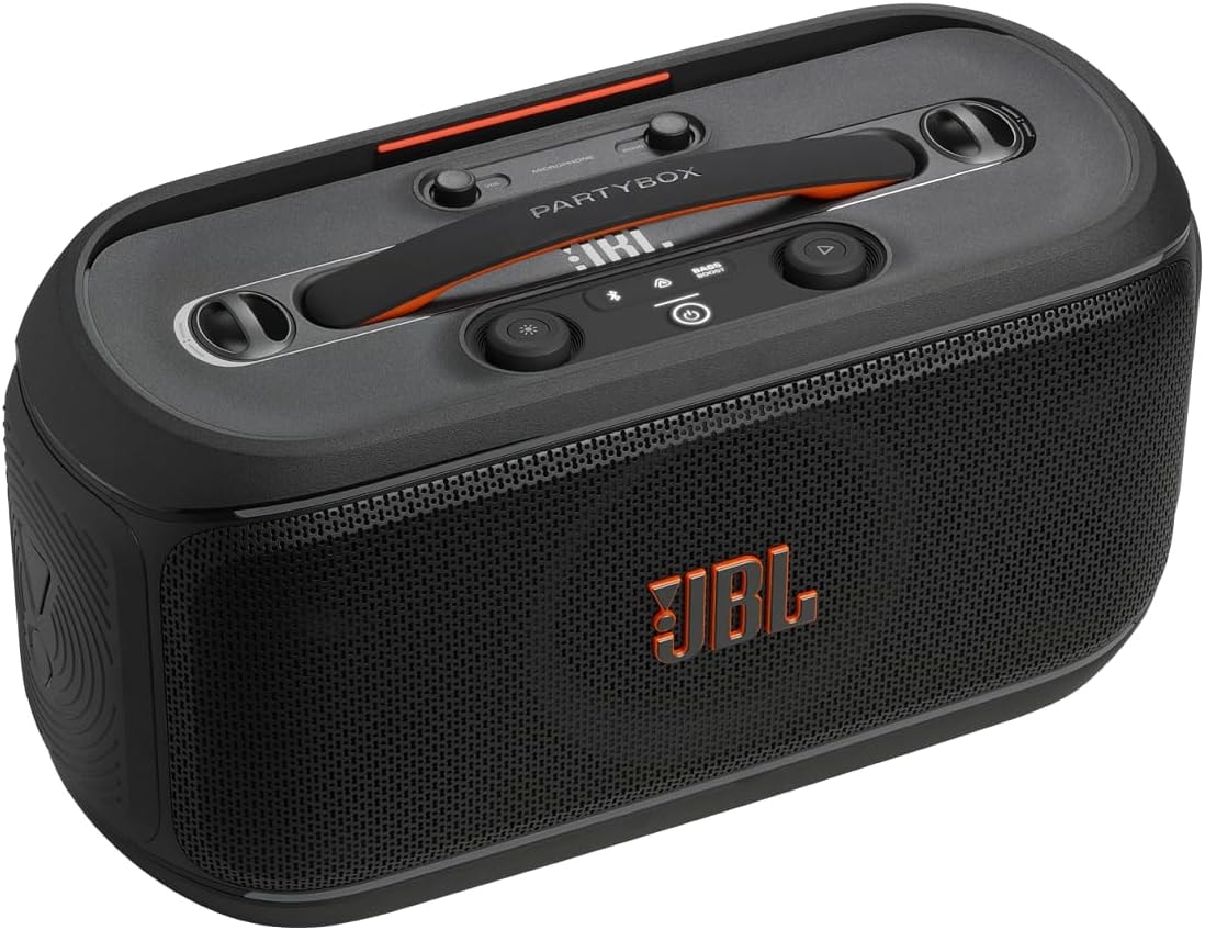 Caixa de Som JBL Partybox On The Go 2 com 2 Microfones Sem Fio - Preta