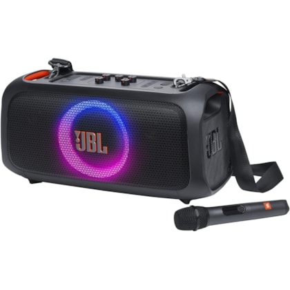 Caixa de Som JBL Partybox On The Go Essential com Microfone Sem Fio - Preta