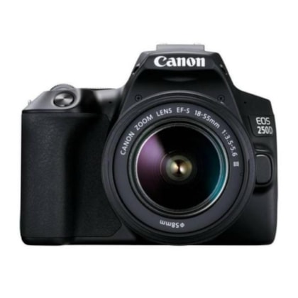 Camera Digital Canon Eos 250D Wi-Fi/Bluetooth com Lente Ef-s 18-55 MM III- Preta