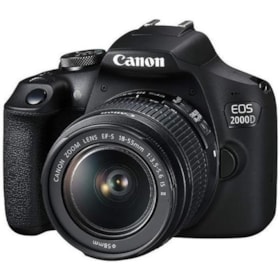 Canon EOS 2000D Câmera DSLR 24.1MP Full HD Wi-Fi Lente EF-S 18-55mm IS II - Preto