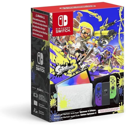 Console Nintendo Switch OLED 64GB Splatoon 3 Special Edition [ Edição Especial ]