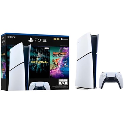 Console Sony Playstation 5 Slim CFI-2015B 1 TB Digital + Jogos Returnal + Ratchet & Clank