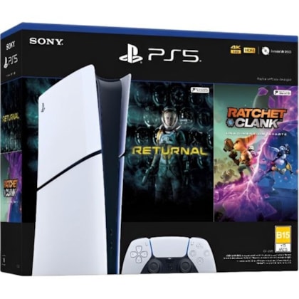 Console Sony Playstation 5 Slim CFI-2015B 1 TB Digital + Jogos Returnal + Ratchet & Clank