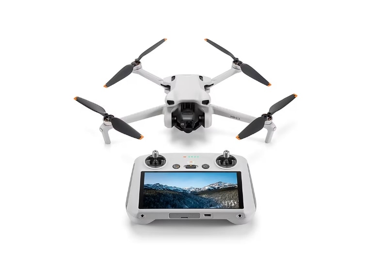 Drone DJI Mini 3 4K + controle DJI RC - GPS - Cinza Claro/Grafite