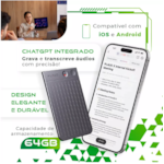 Gravador de voz Plaud note NB-100 64GB com ChatGPT - Preto-e5b24ce2-fddc-4bca-bad2-ef8f88fa879a