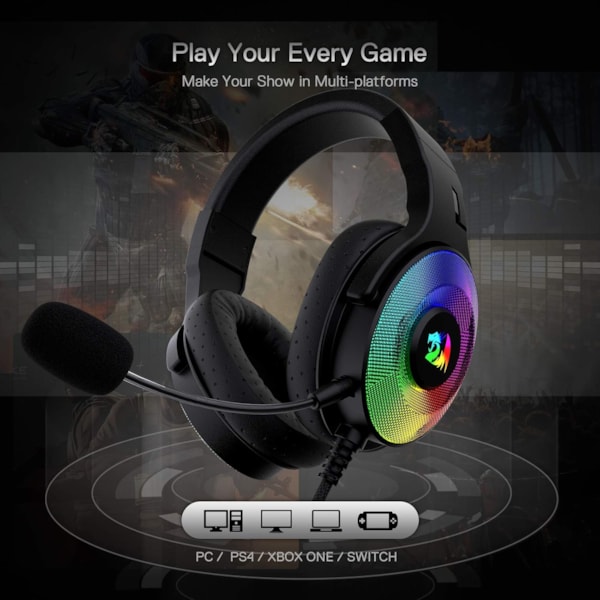 Headset Gamer Redragon Pandora H350 RGB USB - Preto-ef97baf1-8566-4ad6-916d-f70fd7a5fa0f