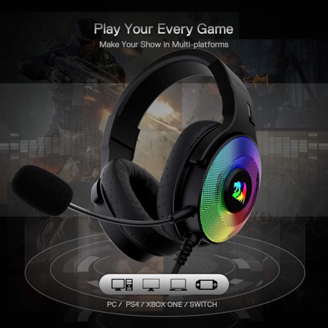 Headset Gamer Redragon Pandora H350 RGB USB - Preto-1c42a940-7311-4365-a820-88e22799c1da