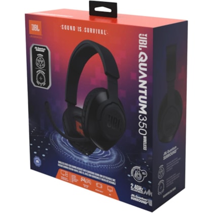 Headset Gaming JBL Quantum 350 Wireless com USB para PC/PS5 e Nintendo Switch - Preto