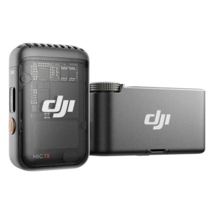 Microfone DJI Mic 2 Transmitter  Sem Fio 8GB 32-bit Float Bluetooth - Preto