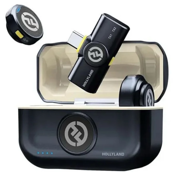 Microfone Sem Fio Hollyland Lark M2 Duo USB-C - Shine Charcoal-615cad8d-2ad0-45a9-b9bf-695e0ab7d19b