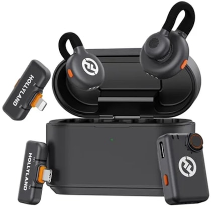 Microfone Sem Fio Hollyland Lark M2S Combo com USB-C/Lightning - Space Gray