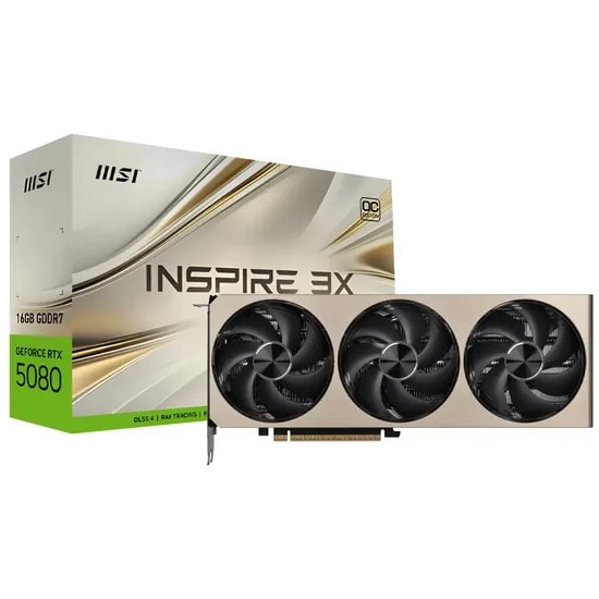 MSI Placa de Vídeo GeForce RTX 5080 Inspire 3X OC 16GB GDDR7 PCI