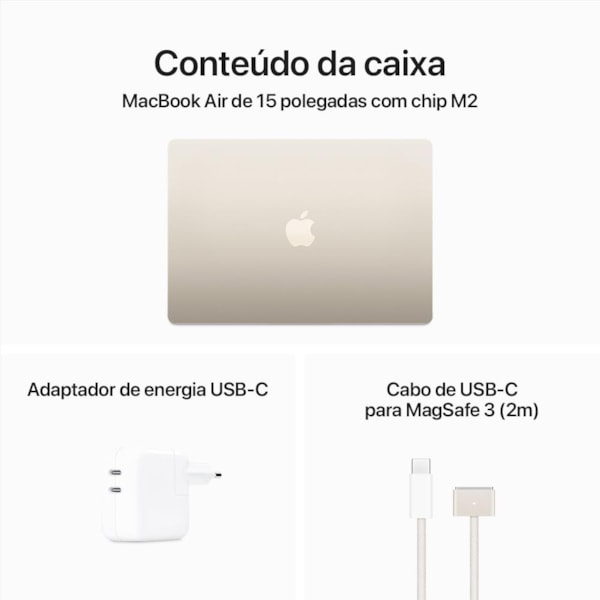 Notebook Apple MacBook Air 2023 Apple M2 / Memória 8GB / SSD 256GB / 15.3