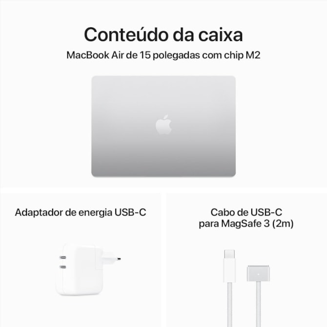 Notebook Apple MacBook Air M2 2023 Apple / Memória 8GB / SSD 256GB / 15.3