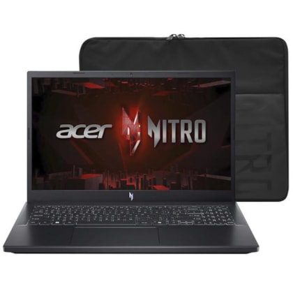 Notebook Gamer Acer Nitro V 15 Intel Core i5 2.1GHz com uma RTX 4050 com 6 GB Ram, tendo 512GB/8Ram - Preto