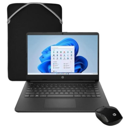 Notebook HP 14-DQ0526LA Intel Celeron 1.1GHz / Memória 4GB / SSD 128GB / 14