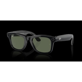 Óculos Inteligentes Ray-Ban Meta Wayfarer Preto Brilhante, Câmera 12MP, 32GB - Lentes Verde Grafite RW4006