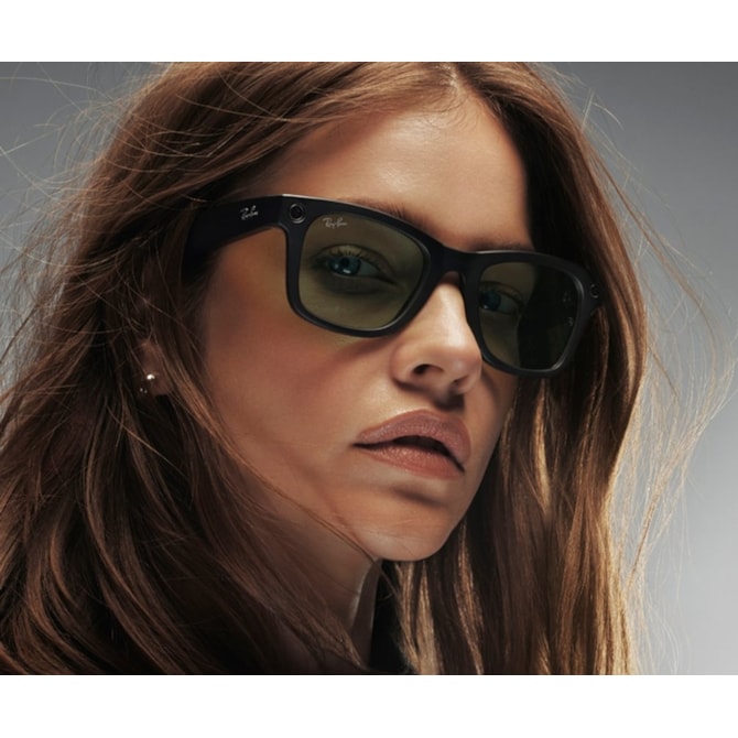Óculos Inteligentes Ray-Ban Meta Wayfarer Preto Brilhante, Câmera 12MP, 32GB - Lentes Verde Grafite RW4006-a1c3fafa-7975-4bc4-9a10-cf1288126ffb