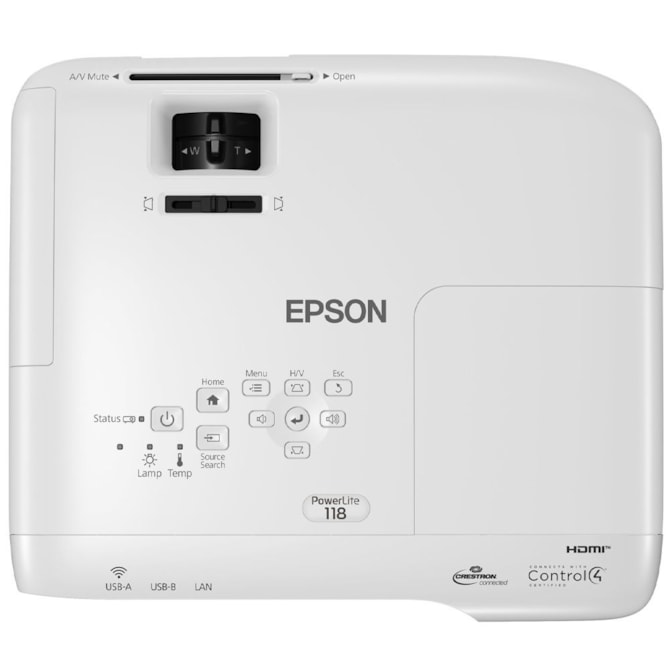 Projetor Epson PowerLite 118 3800 Lúmens 3LCD XGA - Branco-9052052c-fef8-4cb3-b150-ba6867c01eb7