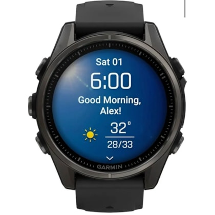 Relógio Garmin Fenix 8 43MM Sapphire GPS Amoled 010-02903-20 - Carbon Gray/Titanium Black