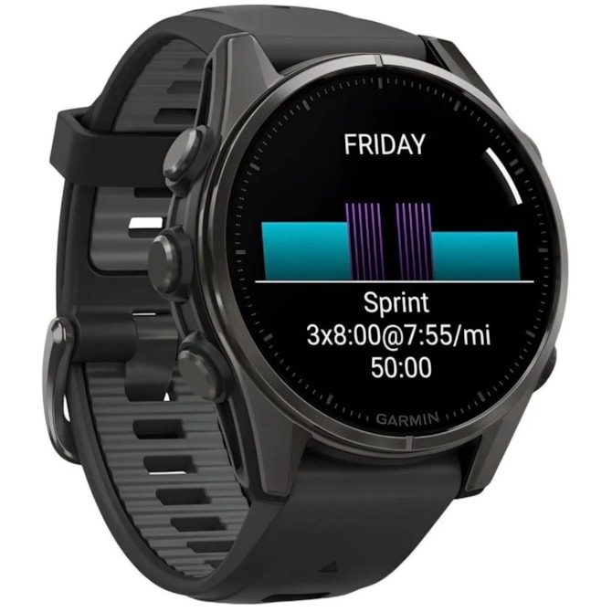 Relógio Garmin Fenix 8 43MM Sapphire GPS Amoled 010-02903-20 - Carbon Gray/Titanium Black-150b6d35-32cb-4e63-a3db-2569692169a8