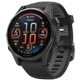 Relógio Garmin Fenix 8 43MM Sapphire GPS Amoled 010-02903-20 - Carbon Gray/Titanium Black