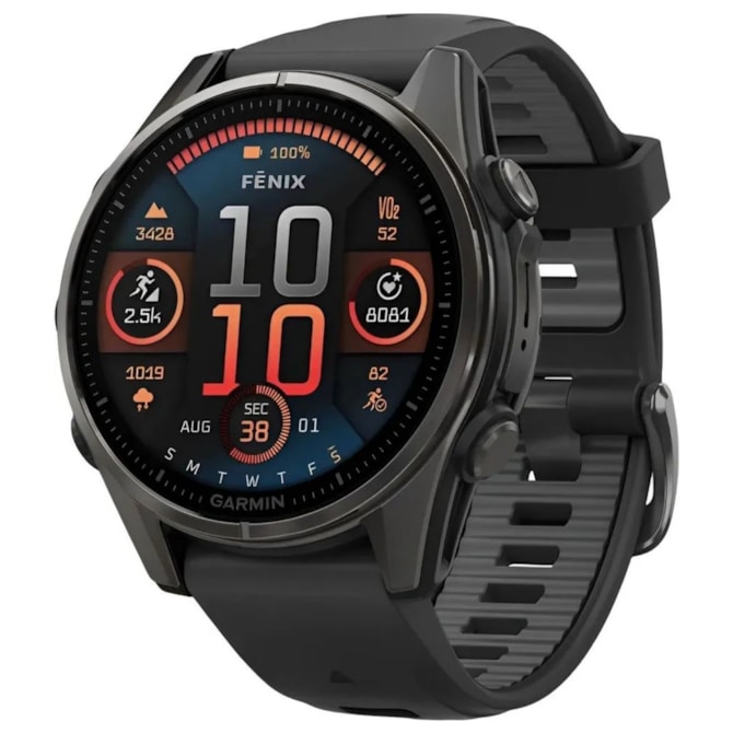 Relógio Garmin Fenix 8 43MM Sapphire GPS Amoled 010-02903-20 - Carbon Gray/Titanium Black-0bf83821-3196-4868-aca4-db98cfaaf6f9