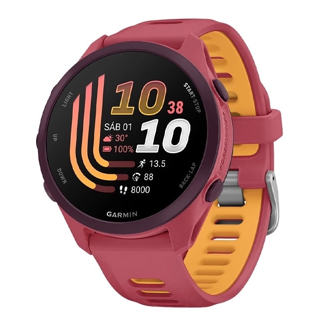 Relógio Garmin Forerunner 170 Music 43MM GPS AMOLED 1.2'' 010-03920-13 - Rosa/Amarelo-552f487b-0f89-4e85-afe4-af43a443ffcf